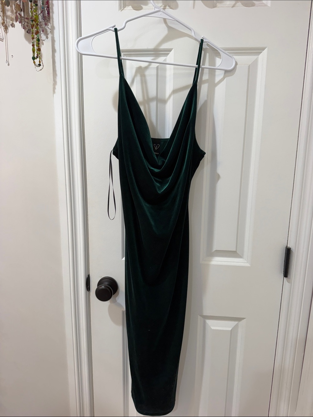 Windsor Emerald Velvet Cowl Midi Dress